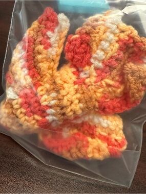 Handmade Cat Nip Toy- Orange, Coral, Cream